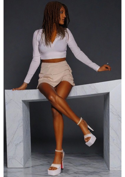 Kadın Moda Özel Tasarım Ökçeli Platform Ayakkabı Şık ve Zarif Abiye Ayakkabı indirimleri