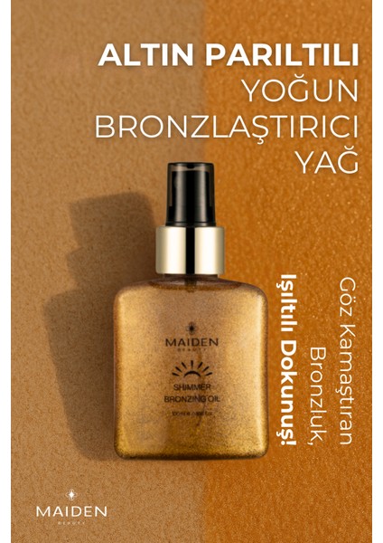 Yoğun Bronzlaştırma Etkili Altın Parıltılı Bronzlaştırıcı Yağ 100 ml