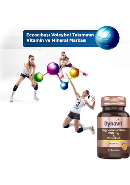 Magnesium Citrate 200 mg & Vitamin D 60 Tablet - Avantajlı Paket - Magnezyum Sitrat, D Vitamini
