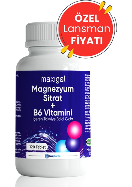 Magnezyum Sitrat ve B6 Vitamini Takviye Edici Gıda
