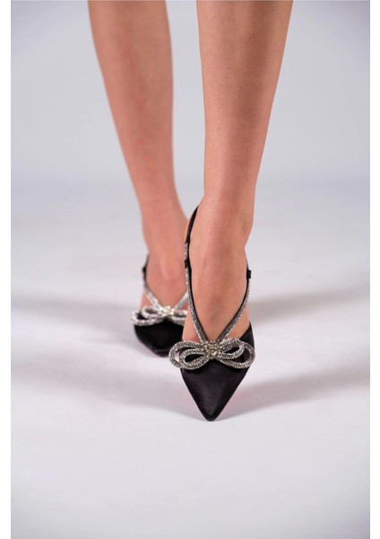 Kadın Moda Taş Detaylı Özel Tasarım Topuklu Ayakkabı Stiletto Şık ve Zarif Abiye Ayakkabı