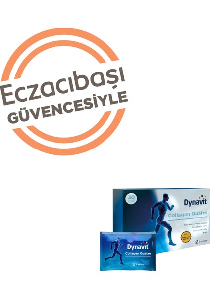 Collagen Quatro 30 Saşe - 2'li Avantaj Paketi - Hidrolize Peptit Tip 2 Tavuk Kolajeni, Glukozamin