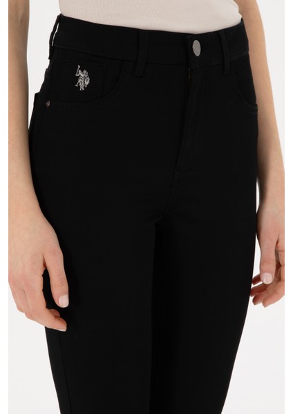Kadın Siyah Pantolon (Kanvas-Chino) 50309087-VR046