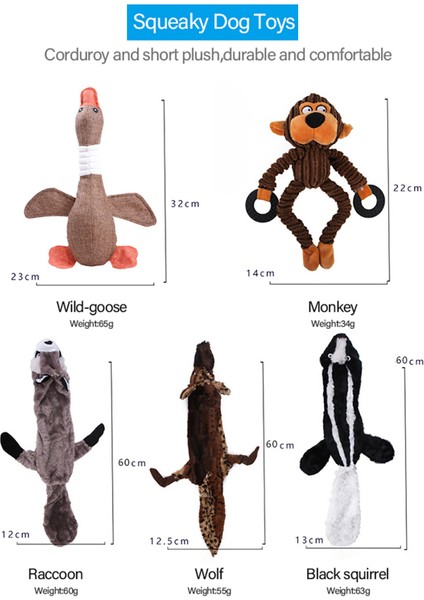 Xixishop Küçük ve Orta Boy Evcil Hayvanlar Için 5'li Köpek Pluş Oyuncakları (Yurt Dışından) modelleri