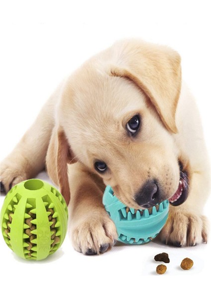 Xixishop 2'li Köpek Topu Oyuncakları Diş Temizleyici Yem Dağıtıcı Mavi Yeşil (Yurt Dışından)