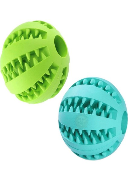 Xixishop 2'li Köpek Topu Oyuncakları Diş Temizleyici Yem Dağıtıcı Mavi Yeşil (Yurt Dışından)