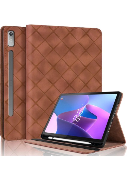 Lenovo Xiaoxin Pad Pro 12.7 2023 / P12 Için Kabartmalı Pu Kılıf (Yurt Dışından)