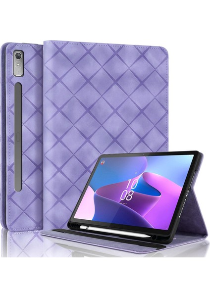 Lenovo Xiaoxin Pad Pro 12.7 2023 / P12 Için Kabartmalı Pu Kılıf (Yurt Dışından)