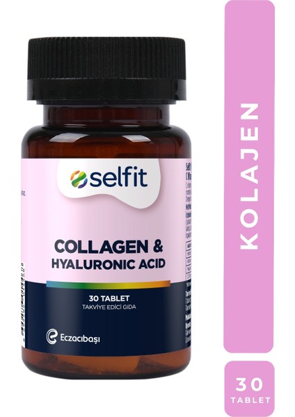 Collagen & Hyaluronic Acid 30 Tablet - Tip 1 Balık Kolajeni, Hyaluronik Asit, Hidrolize Elastin