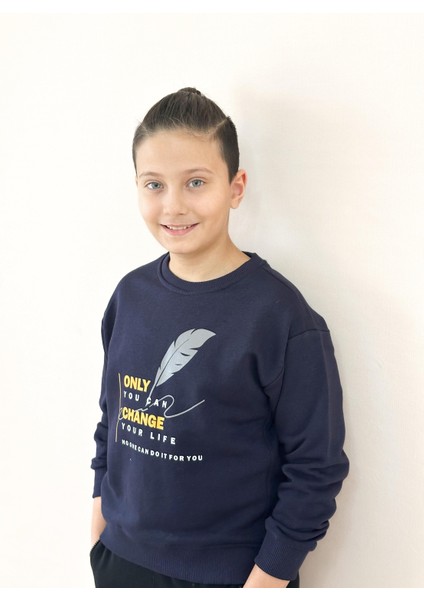 Mia Baby Sıfır Yaka Baskılı Sweat