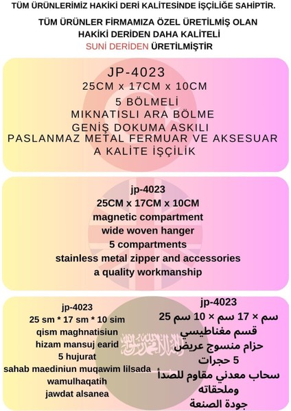 Kadın 5 Bölmeli Ayarlanabilir Uzun Askılı Omuz Çantası Postacı Çantası 4023-Gd