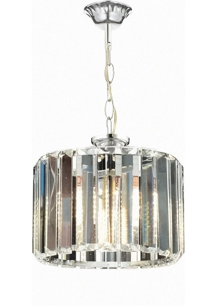 Modern Lüks Kristal Taşlı Krom Avize