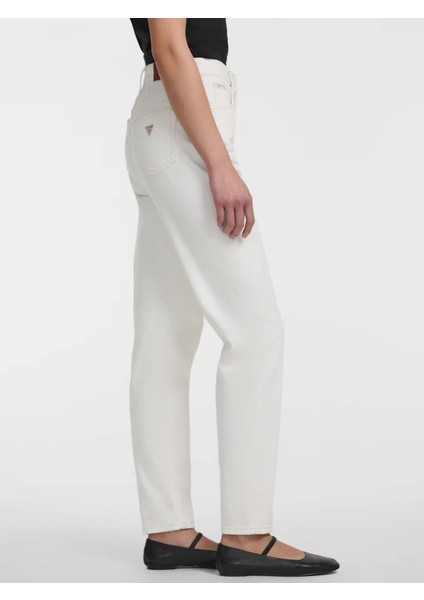 Guess Kadın Beyaz G06 Mom Jean Pantolon