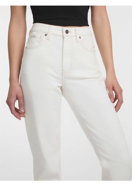 Guess Kadın Beyaz G06 Mom Jean Pantolon
