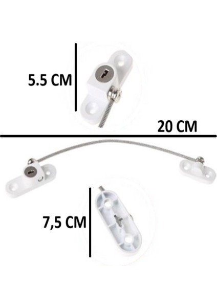 Kilit Pencere Cam Pimapen Bebek Güvenlik Çelik Halatlı Emniyetli Anahtarlı Kapı Çocuk Kilidi fiyatları