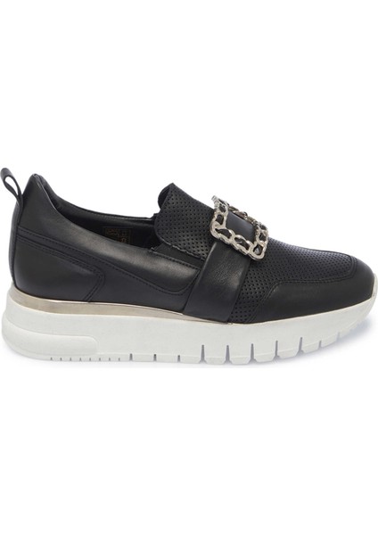 Siyah Hakiki Deri Kadın Sneaker - K24I1AY67316-A23