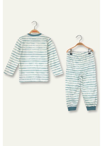 Unisex Çocuk Desenli Pijama Takımı - Mavi modelleri