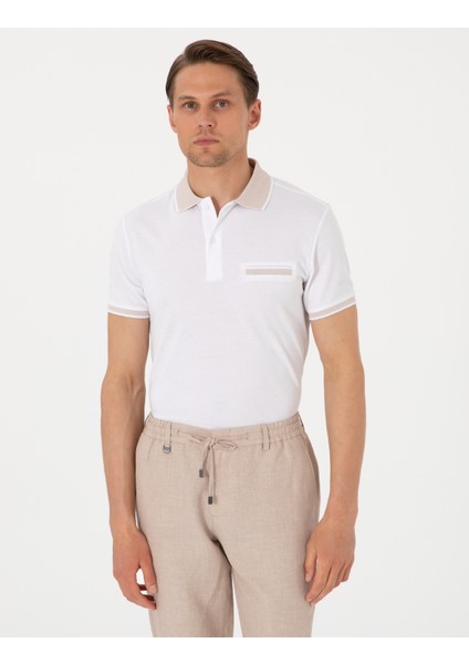 Erkek Beyaz Slim Fit Tişört 50307562-VR013