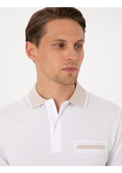Erkek Beyaz Slim Fit Tişört 50307562-VR013 fiyatları