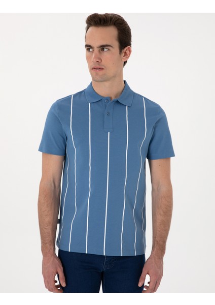 Erkek Mavi Regular Fit Polo Yaka Tişört 50310158-VR036 modelleri