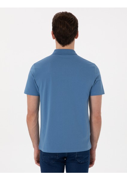 Erkek Mavi Regular Fit Polo Yaka Tişört 50310158-VR036 indirimleri