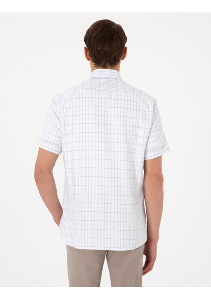 Erkek Beyaz Regular Fit Kısa Kollu Gömlek 50307066-VR013