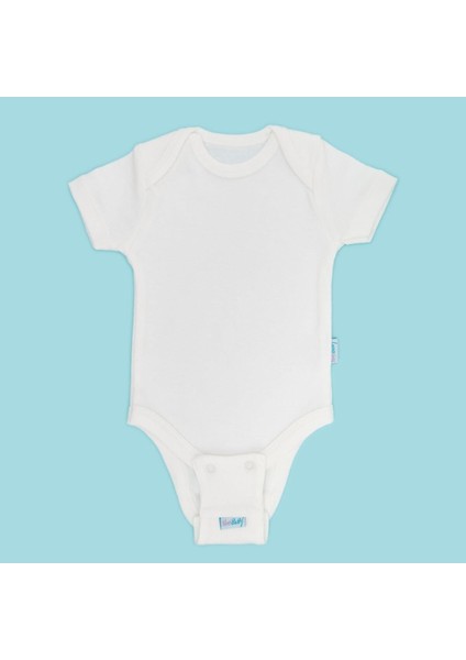 2'li Bebek Body Zıbın Uzatma Aparatı (8,5 mm ve 9,5 Mm) Çıtçıtlı Ekru 100% Pamuk 12CM