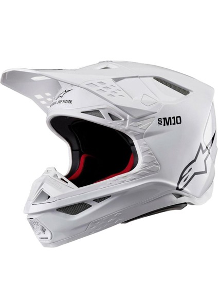 SM10 Off-Road Kaskı Beyaz Siyah