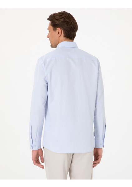 Erkek Açık Mavi Oxford Slim Fit Kolay Ütülenebilir Gömlek 50306996-VR003 indirimleri