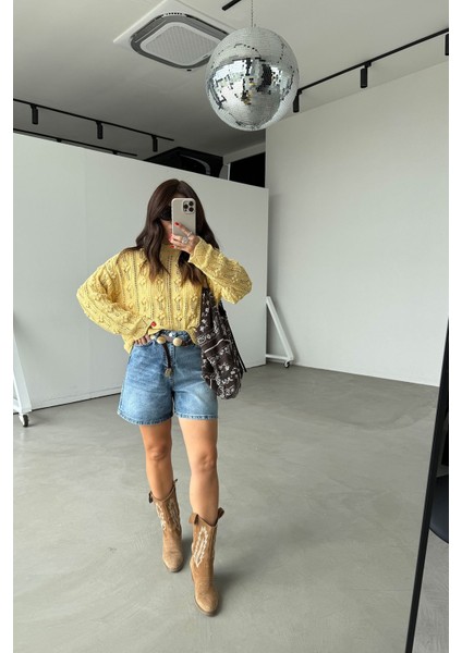 Geniş Kalıp Basic Denim Şort