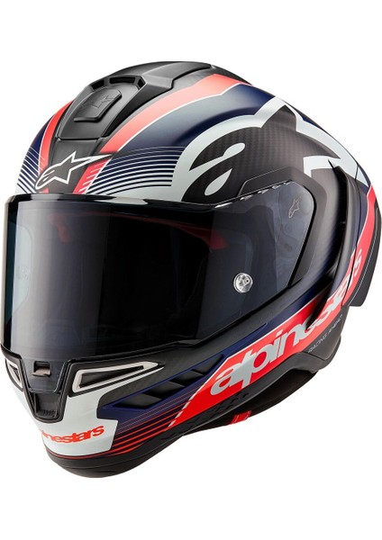 Supertech R10 Carbon Team Spor Motosiklet Kaskı Mat Siyah Kırmızı Beyaz