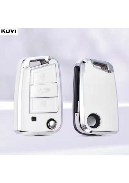 Seat Leon Fr Ibiza 2017+ Ateca Arona Beyaz-Silver Sustalı Anahtar Kılıfı fiyatları