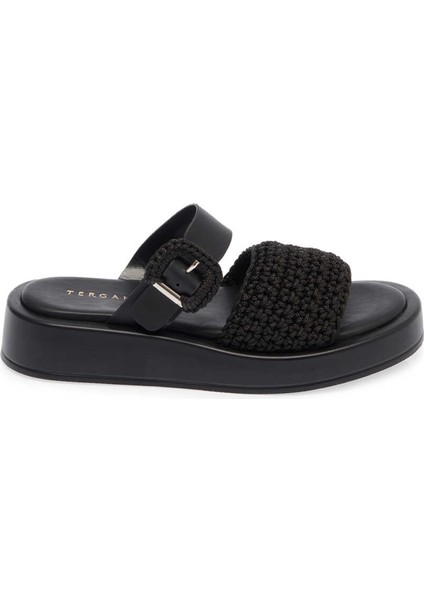 Siyah Vegan-Tekstil Kadın Terlik - K24Y1TR67079-D62 modelleri