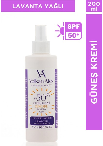 Lavanta Yağlı Leke Karşıtı Güneş Kremi 50 Spf 200 ml
