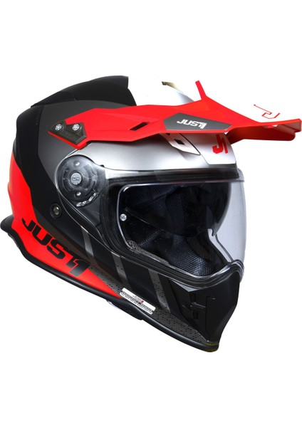 J34 Pro Outer Space Kapalı Motosiklet Kaskı Siyah Kırmızı Beyaz fiyatları