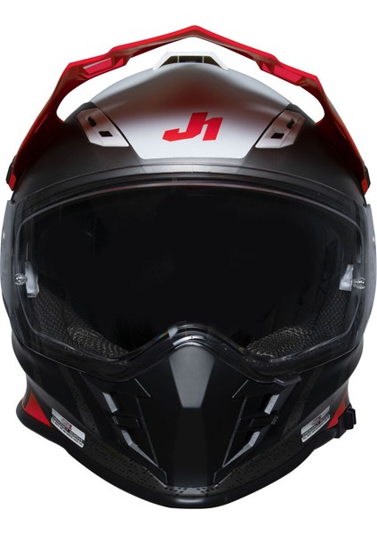 J34 Pro Outer Space Kapalı Motosiklet Kaskı Siyah Kırmızı Beyaz modelleri