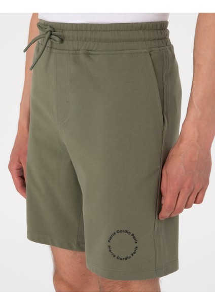 Erkek Haki Regular Fit Örme Şort 50310107-VR027