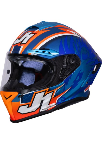 J-Gpr Melandri Replica Kapalı Motosiklet Kaskı Mavioranj