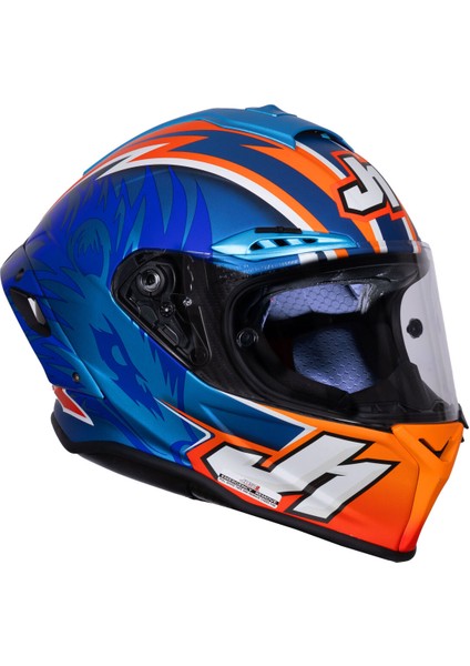 J-Gpr Melandri Replica Kapalı Motosiklet Kaskı Mavioranj fiyatları