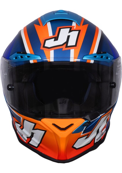 J-Gpr Melandri Replica Kapalı Motosiklet Kaskı Mavioranj indirimleri