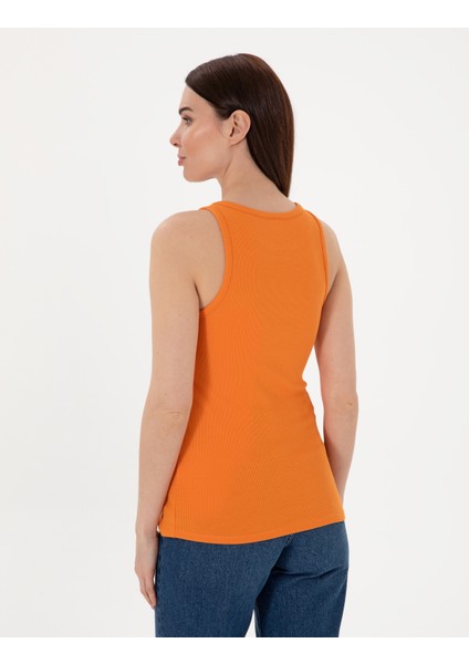 Kadın Turuncu Ex. Slim Fit Tişört 50306947-VR051 indirimleri