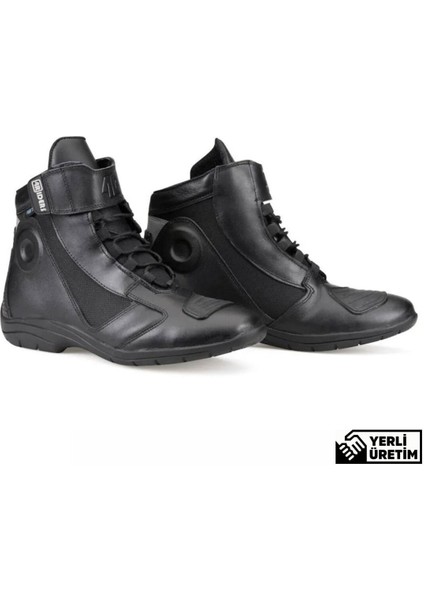 City Evo Ce Sertifikalı Korumalı Motosiklet botu Siyah