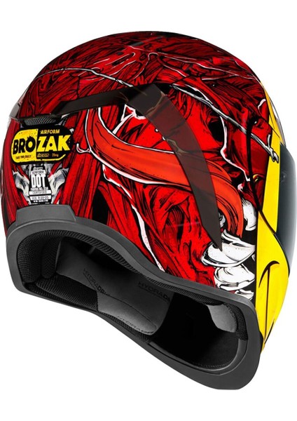 Airform Brozak Mıps Kapalı Motosiklet Kaskı Kırmızı Sarı modelleri