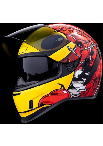 Airform Brozak Mıps Kapalı Motosiklet Kaskı Kırmızı Sarı fırsatları