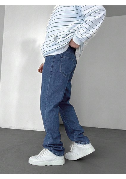 Casual Erkek Baggy Denim Kot Pantolon