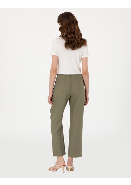 Kadın Haki Carrot Fit Kanvas Pantolon 50301256-VR027