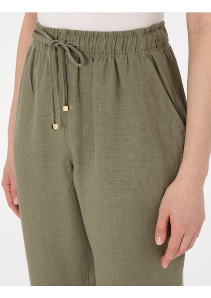 Kadın Haki Carrot Fit Kanvas Pantolon 50301256-VR027