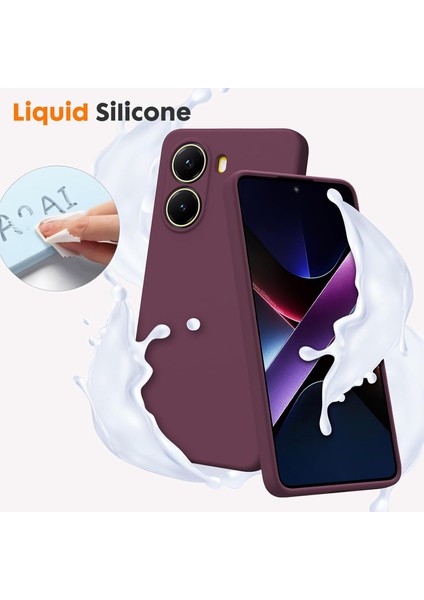 Xiaomi Poco X7 Pro Kılıf Lansman Kamera Korumalı Içi Kadife Yumuşak Renkli Silikon Mat Hisli Süet Liquid