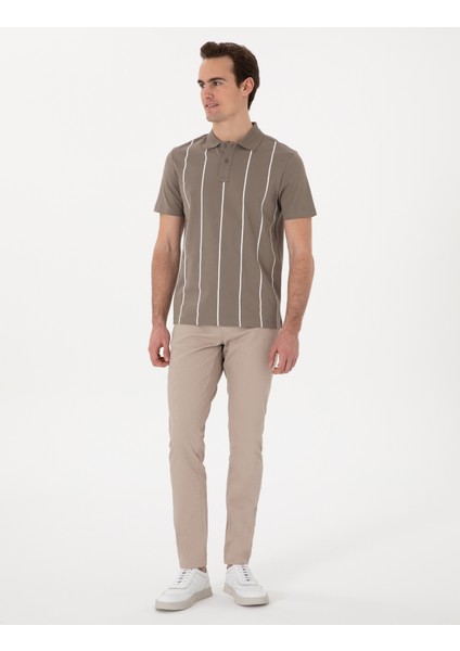 Erkek Bej Slim Fit Kanvas Pantolon 50308077-VR011