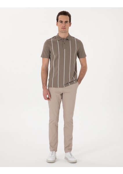 Erkek Bej Slim Fit Kanvas Pantolon 50308077-VR011
